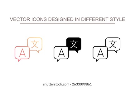 Language Course icon design with white background stock illustration