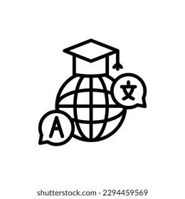 Language Course icon in vector. Illustration