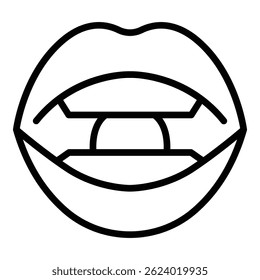 Language diction icon outline vector. Mouth therapy. Talking tongue