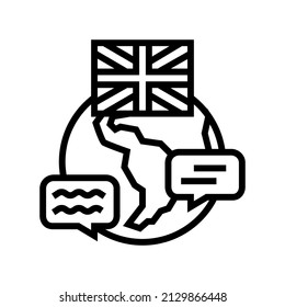 language english line icon vector. language english sign. isolated contour symbol black illustration