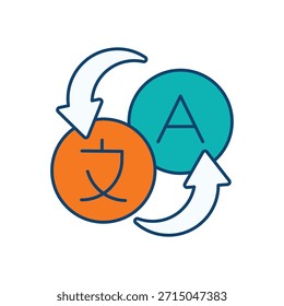Icono de intercambio de idiomas Ilustración de stock de Vector