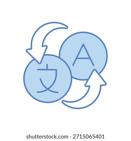 Icono de intercambio de idiomas Ilustración de stock de Vector