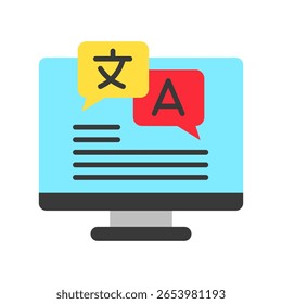 Linguagem de cor plana, mini ícone de ilustração. use para conceito moderno, impressão, UI, kit UX, web e desenvolvimento de aplicativos. Vetor relacionado ao trabalho remoto, trabalho em casa.