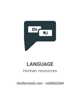 Language glyph icon vector on white background. Flat vector language icon symbol sign from modern job resume collection for mobile concept and web apps design.