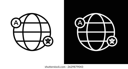 Language icon in black vector format