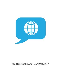 Language icon black and white vector sign