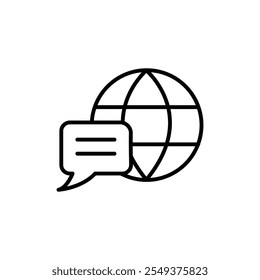 Language icon black and white vector outline sign