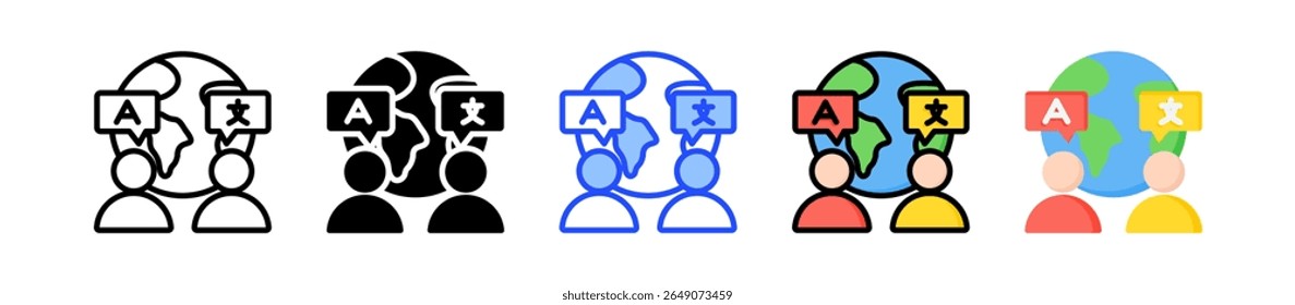 Language Icon Collection With Multiple Styles