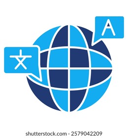 Language Icon - Dual Tone Style - Brain Theme
