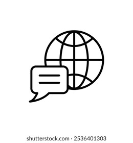 Icono de idioma Ilustración de arte plano en esquema