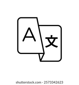 Language icon Flat fill set collection