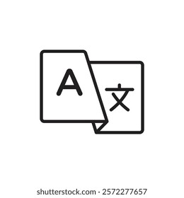 Language icon Flat vector set outline