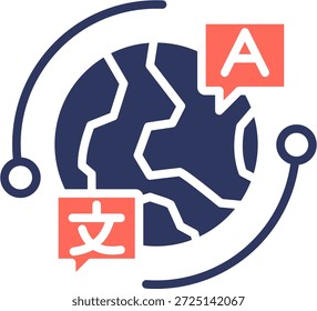 Icono de idioma Glifo Ilustración vectorial de color