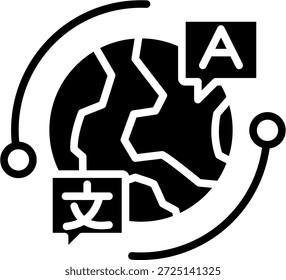 Language Icon Glyph Vector Illustration