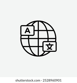 Language icon isolated on the white background.