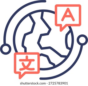 Icono de idioma Línea Color Ilustración vectorial