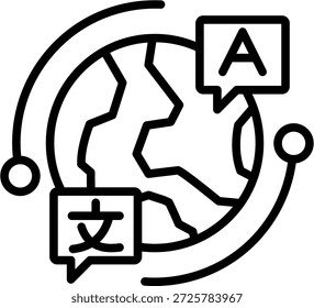 Language Icon Line Vector Illustration