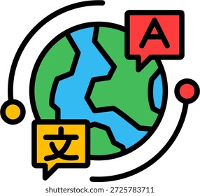 Icono de idioma Ilustración vectorial de color lineal