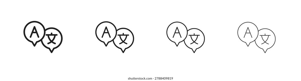 Language icon, linear icon with editable stroke