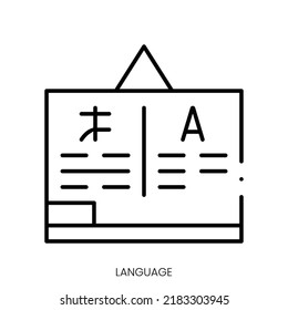 icono de idioma. Signo de estilo lineal aislado en fondo blanco. Ilustración del vector