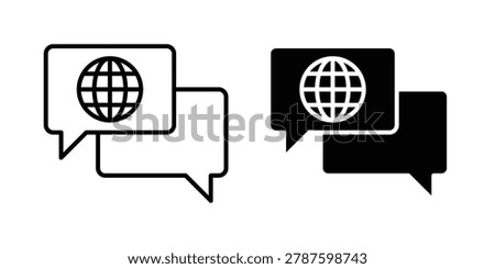 Language icon for mobile apps and websites.
