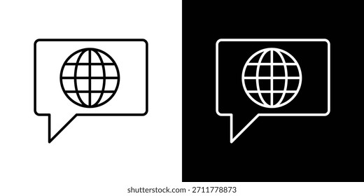 Language icon outline. Vector isolated pictogram for web