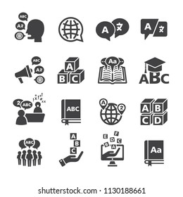 Language icon set