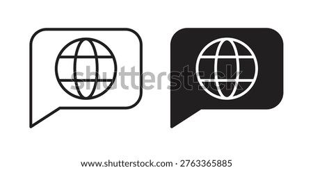 Language icon set. black Illustration for graphic and web design.