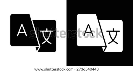 Language icon set. Modern line and flat icons pack