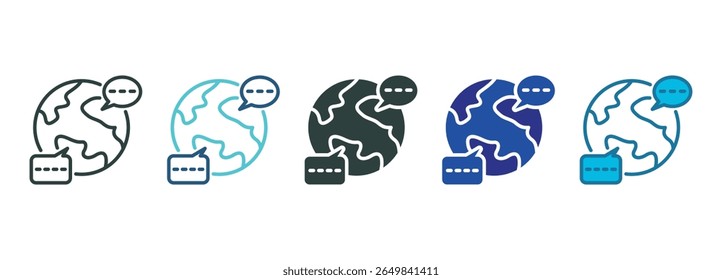 Language Icon Set Multiple Style Of