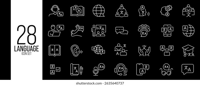 Language Icon Set – Vector Collection

