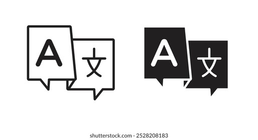 Language icon in solid and stroke style.