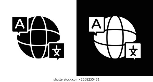 Language icon symbol collection. Flat vector stock illustration.