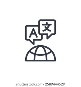 language icon symbol vector sign isolated on white background illustration for graphic and web design