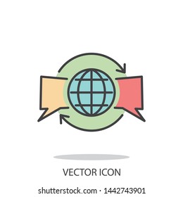 language  icon, symbol for web and mobile phone on white background - editable stroke vector illustration eps10