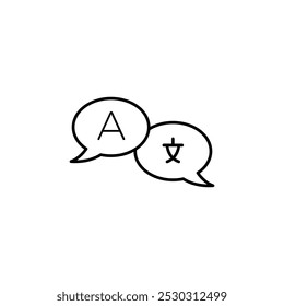 Sprachsymbol Dünne Linienkunst einzeln