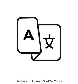 Icono de idioma Arte de línea delgada aislado
