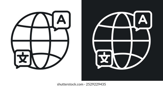 Sprachsymbol in Schwarz mit dünner Linie. Flache einfache Vektorsymbol-Illustration.