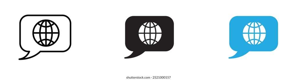 Ilustração da linha fina do ícone de idioma