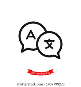 language icon, translation vector icon, bubble speech icon 