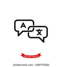 language icon, translation vector icon, bubble speech icon 