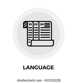 Language icon vector. Flat icon isolated on the white background. Editable EPS file. Vector illustration.