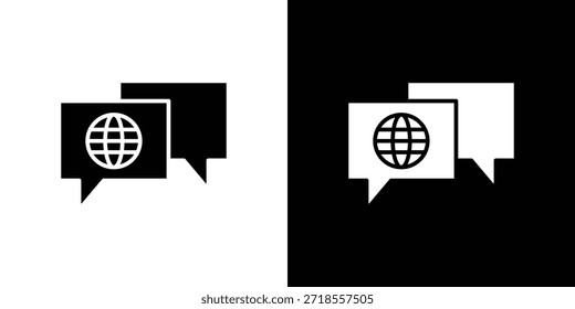 Icono de idioma Ilustración vectorial - iconos vectoriales de estilo negro de alta calidad