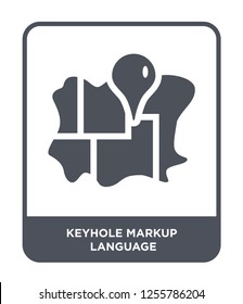 keyhole markup language icon vector on white background, keyhole markup language trendy filled icons from Maps and locations collection