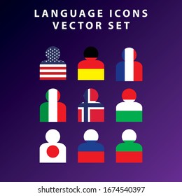 Language icon vector set for websites presentation and language change icon scale 