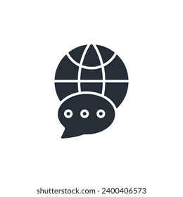 Language icon. vector.Editable stroke.linear style sign for use web design,logo.Symbol illustration.
