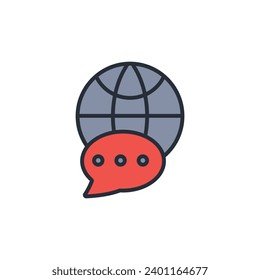 Language icon. vector.Editable stroke.linear style sign for use web design,logo.Symbol illustration.