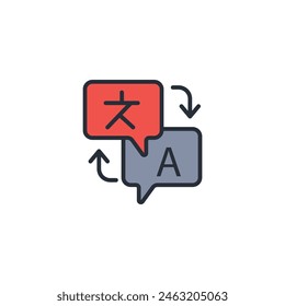 language icon. vector.Editable stroke.linear style sign for use web design,logo.Symbol illustration.