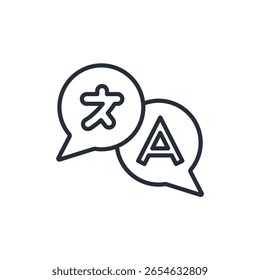 language icon. vector.Editable stroke.linear style sign for use web design,logo.Symbol illustration.