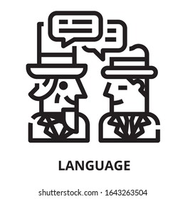 Language icon for website, application, printing, document, poster design, etc.